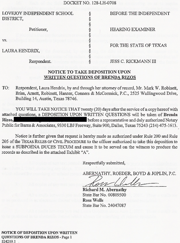 Subpoena Page 1